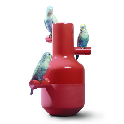 Vase de table en porcelaine corail / bleu 16,14 "The Parrot Party