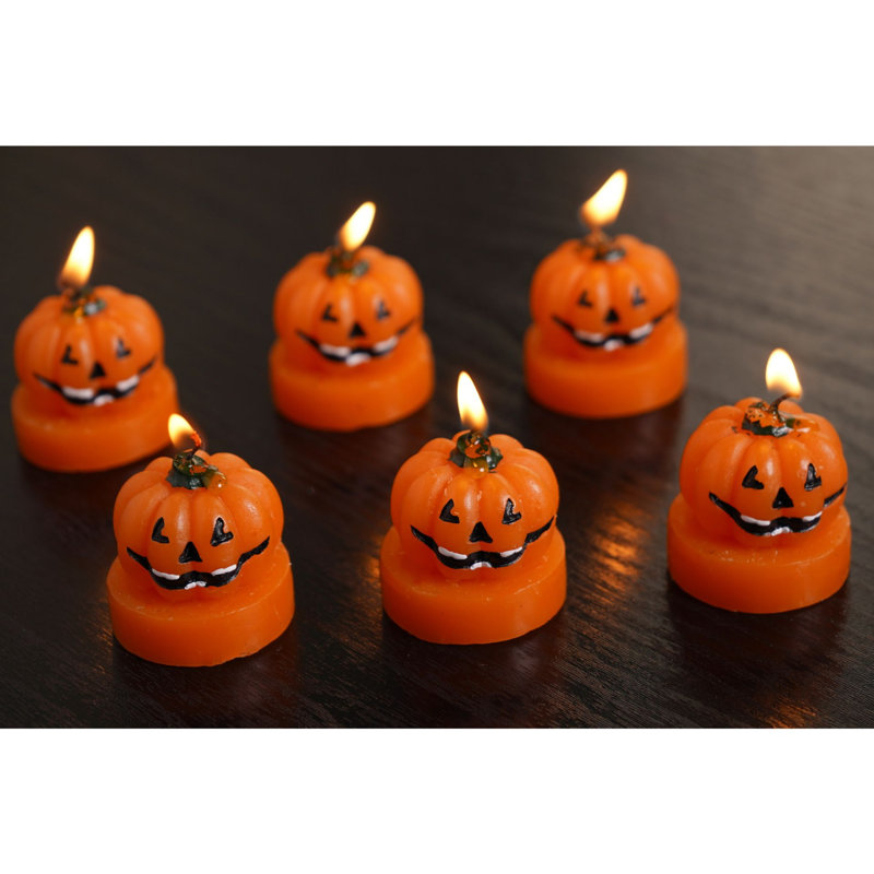 Unscented Tealight Candle with Orange Holder