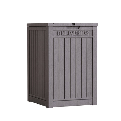 Boîte de livraison de colis, grande boîte de rangement verrouillable, livraison de colis extérieur en résine à double paroi et boîte de terrasse imperméable pour porche, patios