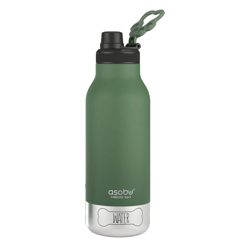 Asobu 32oz. Vacuum Insulated Stainless Steel Water Bottle, Basil Green
