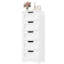 Armoire de salle de bain 5 tiroirs l 15,7 po x H 40,1 po x P 11,8 po, blanc-1770425384-1753992685