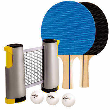 STIGA Anywhere Retractable Net Set - Includes 2 Paddles + 3 Ping Pong Balls