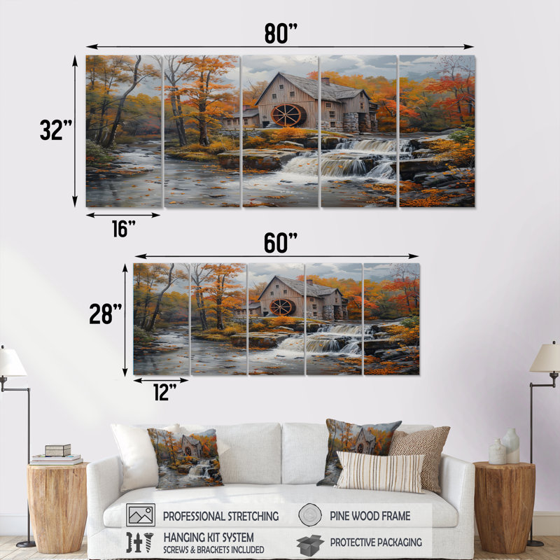 Ensemble de décorations murales brunes et automnales, H 32 po x l 80 po