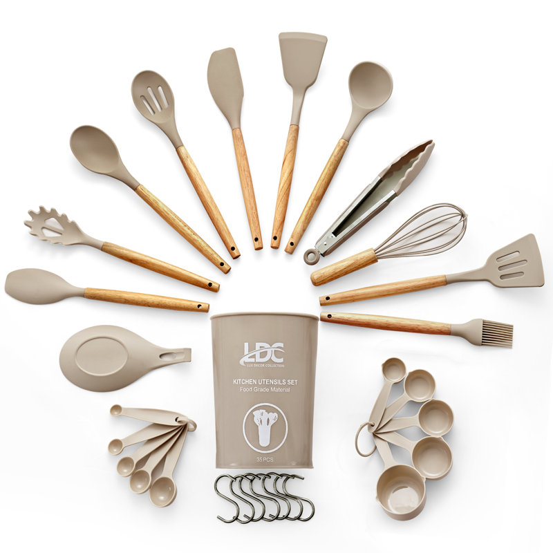 Ensemble d'ustensiles de cuisine de 35 pièces Lux Lux, Kaki