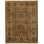 Wool Floral Area Rug in Camel/Green