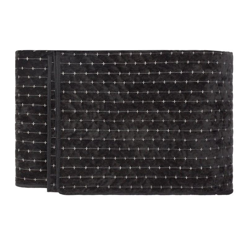 Henley Polyester Bed Runner, Black