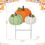 Piquet de jardin citrouille empilé en métal 23,75 po H (KD)