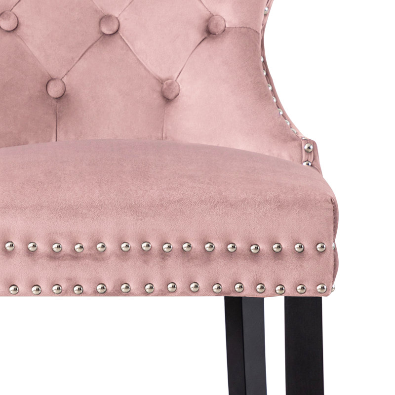 Tabouret de bar et de comptoir Kirsten, Tabouret de bar (siège d'une hauteur de 29 po), Cadre rose / noir
