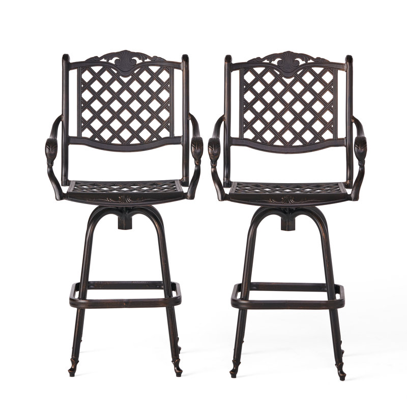 Hudgens Metal Outdoor 30.25'' Bar Stool