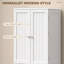 47" Tall Pantry Cabinet Kitchen Pantry w/ 6 Door Racks, White