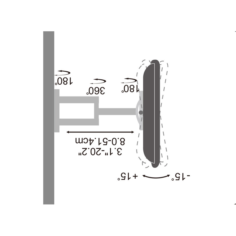 Support mural à bras articulé / extensible TygerClaw pour écrans DEL de 47 à 50 po pouvant supporter jusqu'à 99 lb