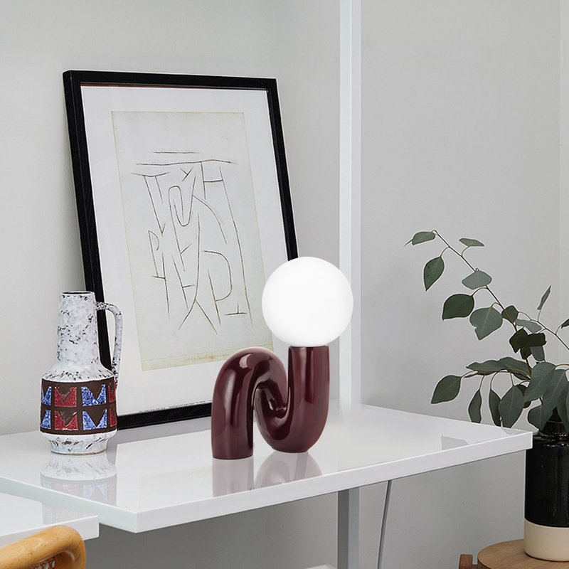 Verda Resin Table Lamp, Red