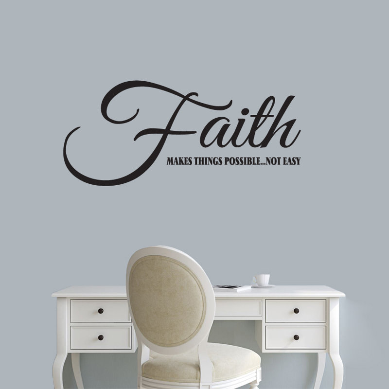 Adhésif décoratif «Faith Makes Things possible», Noir