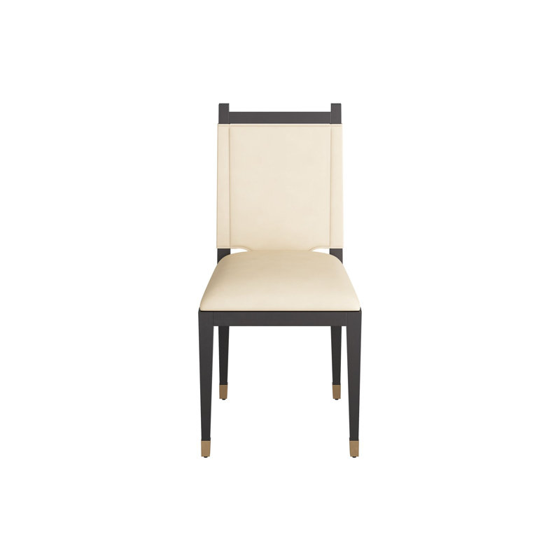 Burdock Dining Chair, Vanilla, Ebony/Antique Brass