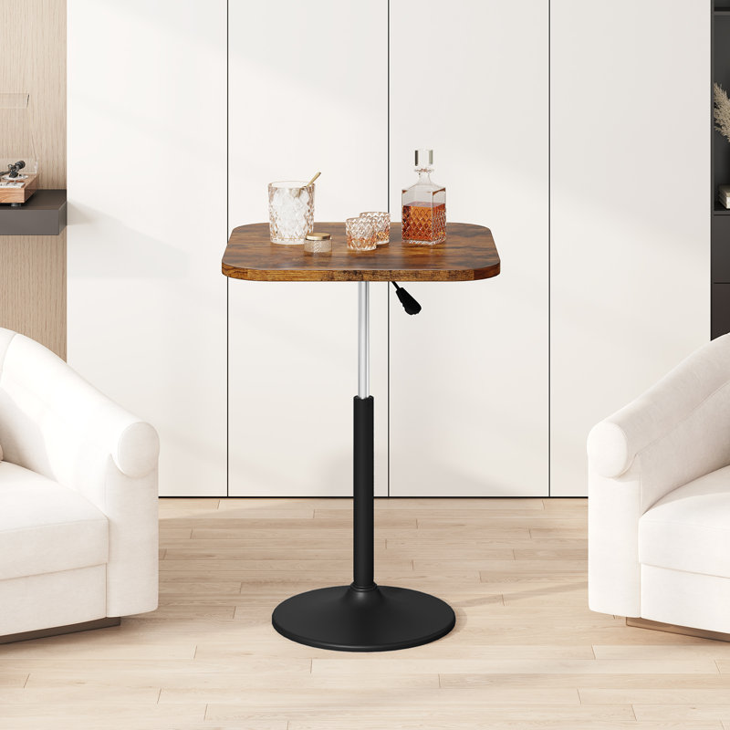  Height-Adjustable(26.8-36.2 Inches) Bar Table,Cocktail Tables with Base, Counter Height Table for Small Space