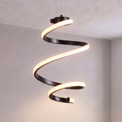 Arianda 11" 1-Light Modern Minimalist Metal Helix Swirl Abstract Integrated LED Pendant