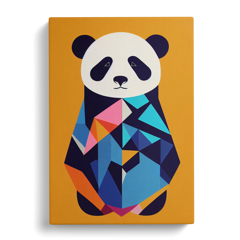 XV1022-3395X Panda Bear Abstract - Print, No Matte, 50cm H x 35cm W, Wrapped Canvas