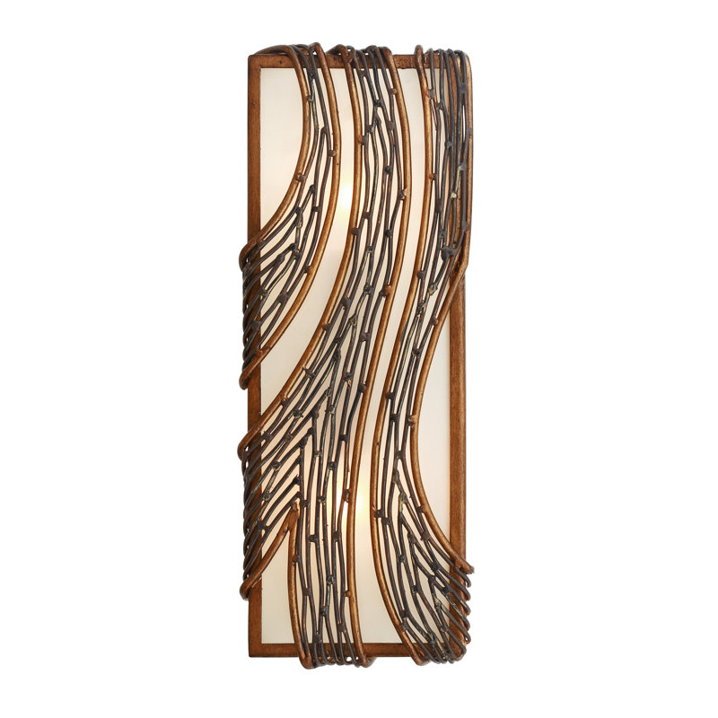 Plafonnier encastré 1 lumière Flow, Minerai martelé, H 14,5 po x l 6,5 po x P 4,75 po