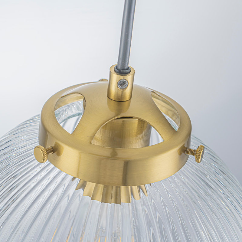 3-Light Modern Linear Ribbed Glass Pendant