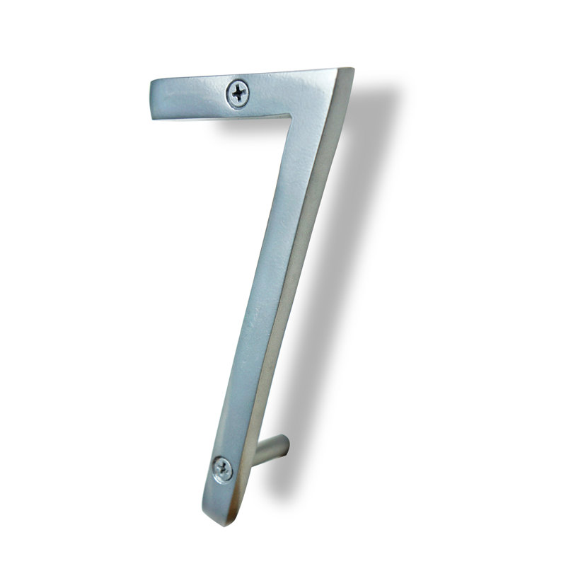 Numéro de maison en métal flottant, 7, Argent argent, 6"