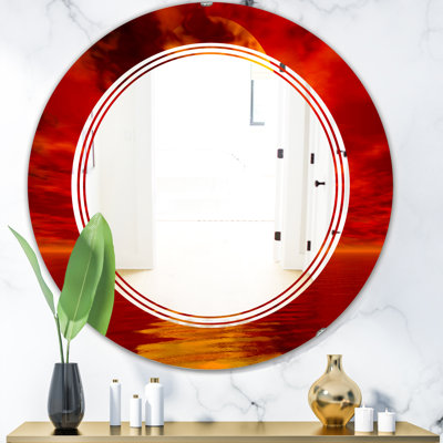 Miroir mural sans cadre à trois lavabos en soleil de style contemporain