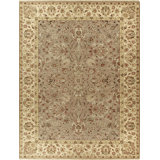 Hand Knotted Wool Oriental Area Rug in Brown/Beige/Red/Ivory