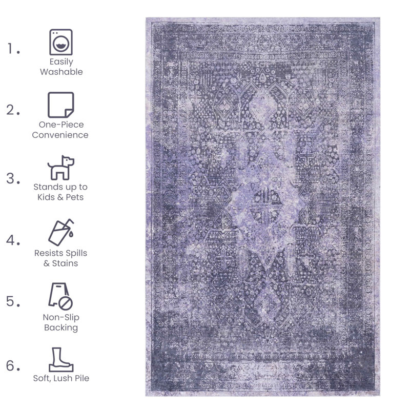 Washable Rug   Area Rug, Rectangle 2' x 3'
