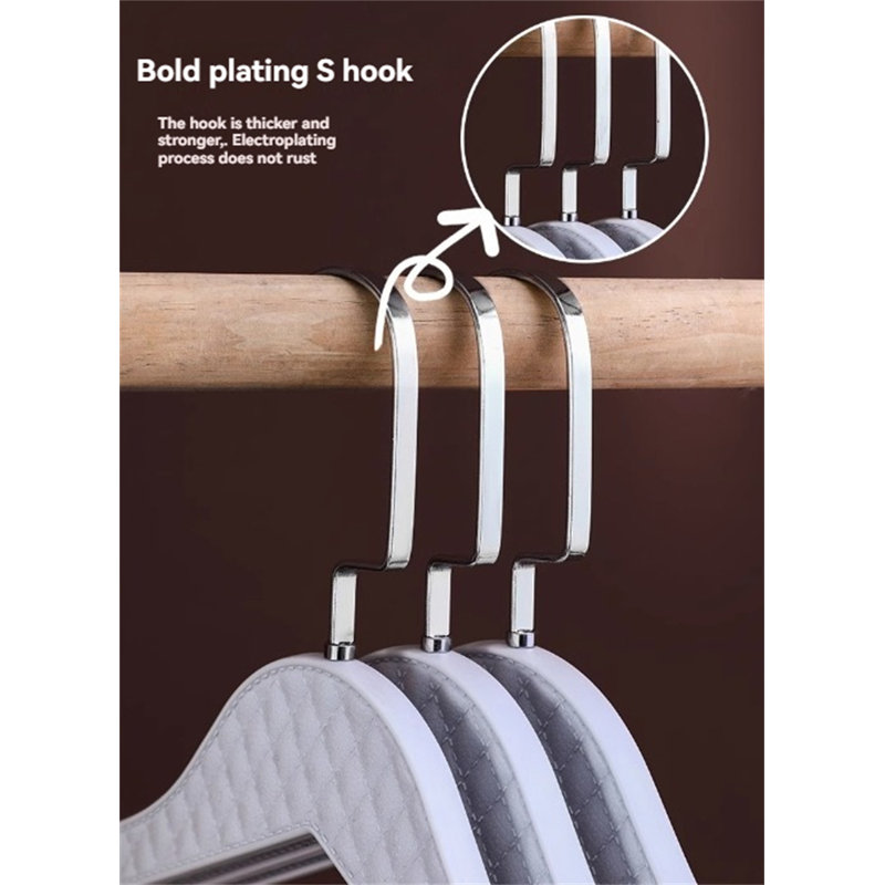 Premium Leather Texture Non-Slip Clothes Hanger, 10