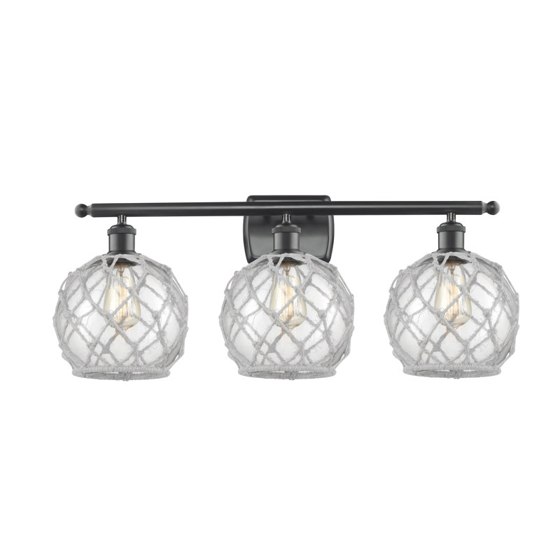 Éclairage pour salle de bain 3 lumières à intensité variable Appling, Brun mat, Ampoule DEL 6 watts Vinage, Transparent/blanc
