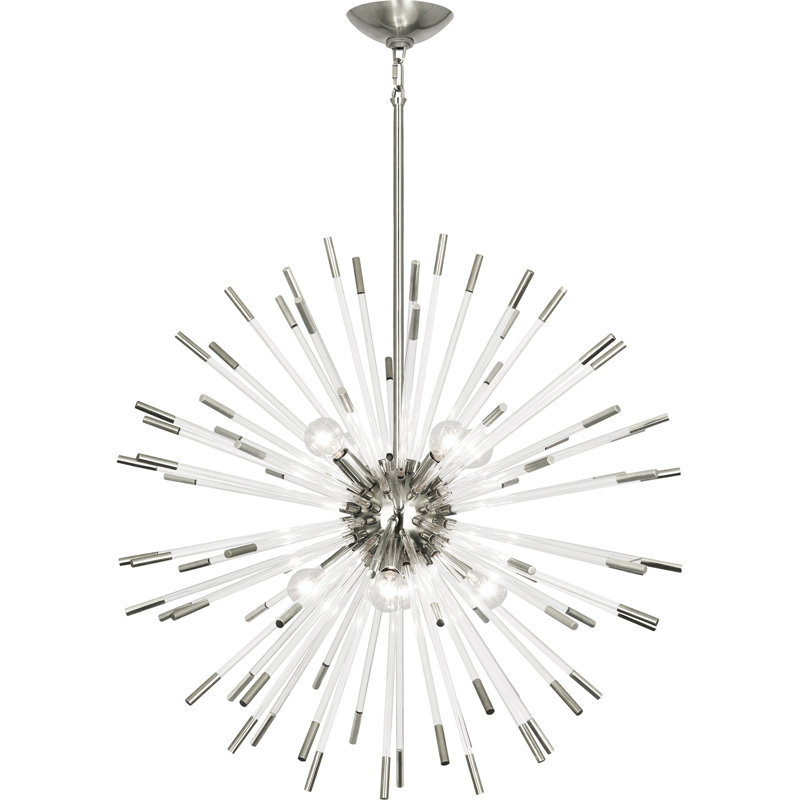 Andromeda 8 - Light Chandelier, 28" H x 28" W x 28" D, Polished Nickel