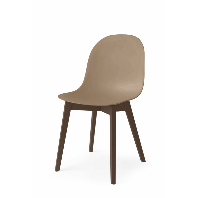 Academy Side Chair with Wooden Frame, Matte Taupe, Smoke