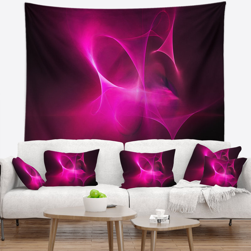 Tapisserie de bureau fractale magenta Abstract, H 50 po x l 60 po