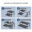 Ensemble repas extensible rectangulaire pour 8 personnes 78,7 "avec chaises empilables Abdelrahmane-1553268039