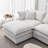 105 Inch Modular Sectional Couch, Upholstered Soft Chenille Fabric Sofa, 3 Seater With Ottoman L Shape-64758315