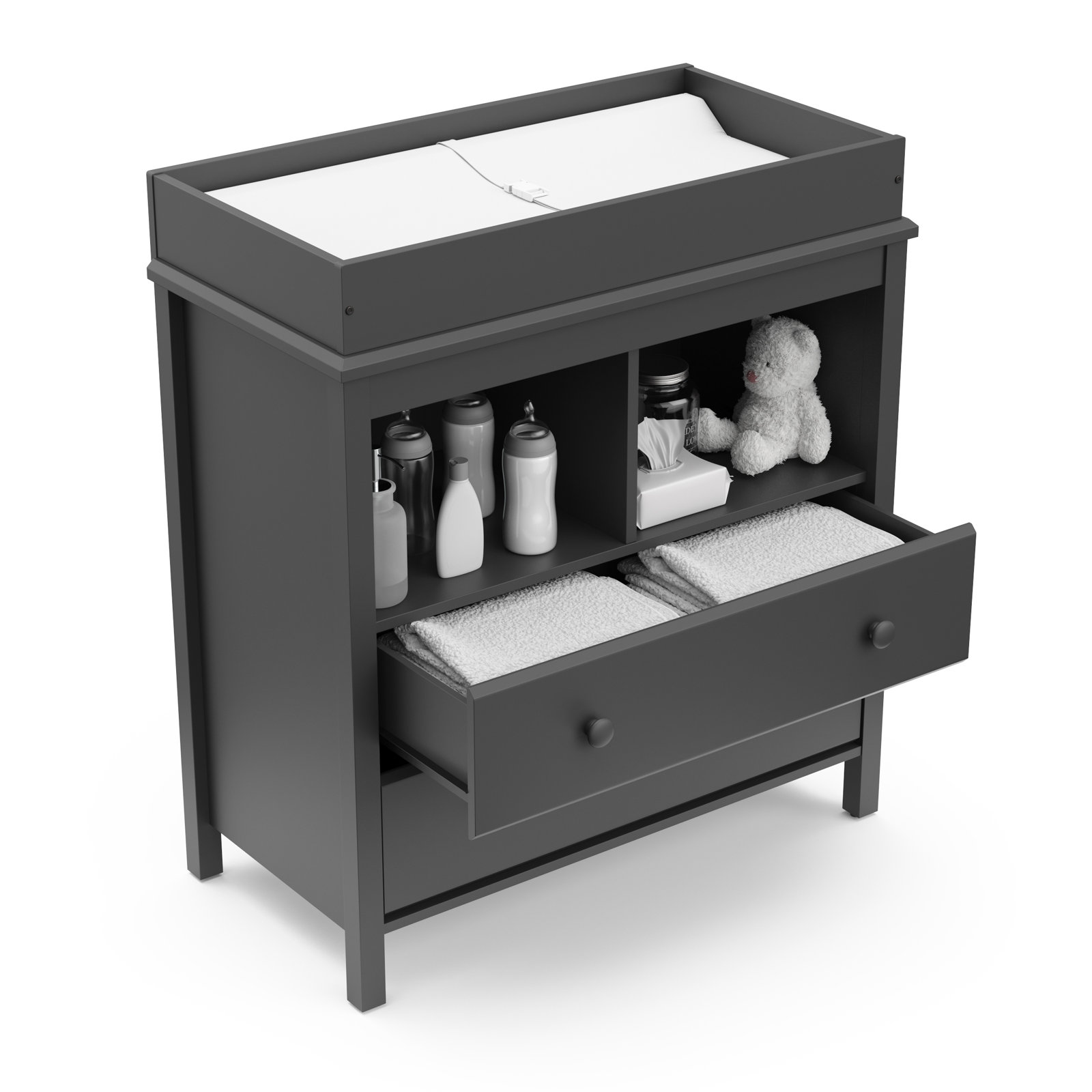 Alpine Changing Table Dresser, Gray