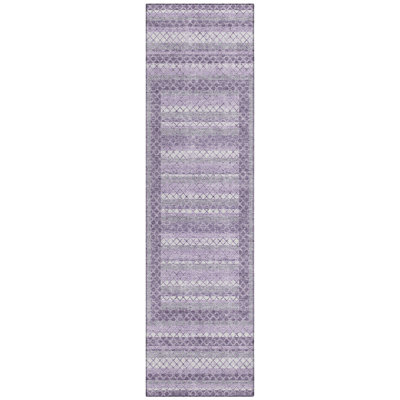Machine Washable Indoor/Outdoor Xhevrie Lavender Rug