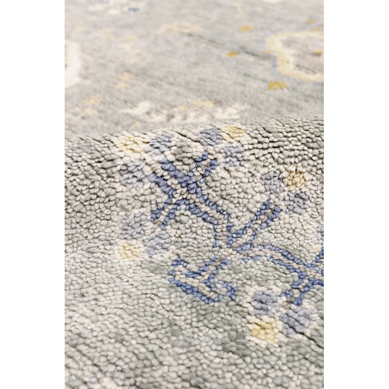 Khotan Hand Knotted Wool Oriental Area Rug in Blue/Yellow