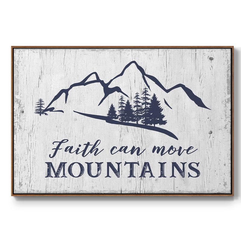 «Move Mountains», reproduction sur toile encadrée, Cadre noyer, H 27 po x l 41 po x P 2 po