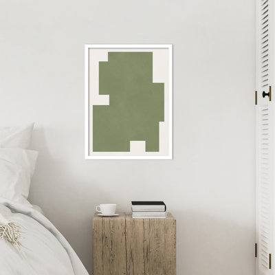 «Green Geometric Form» par Willaim Wood, reproduction d'art encadrée