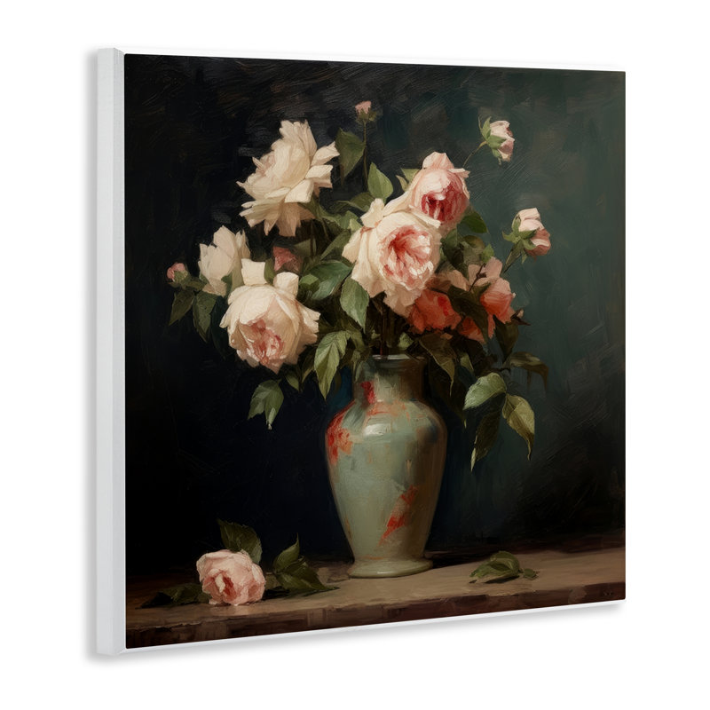 "Vintage Bunches in Vase", art mural sur bois par Lazar Studio