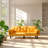 Aesthetics 70" W x 28" D x 30" H Foldable Cotton and Linen Convertible Sofa Bed