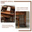 Coiffeuse, table de maquillage et bureau de 47,24 po en bois massif brun de style américain