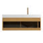 Meuble-lavabo flottant 48 po avec lavabo 48 po | Tiroirs sans poignée et capteur de lumière - Armoire de rangement moderne pour salle de bain