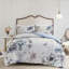 Literie imprimée en coton - Grande taille Shabby Chic avec motif floral doux et housse de couette 3 pièces à motif élégant pour lit-127364654