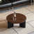 Plateau brun et pieds noirs est en rupture de stock