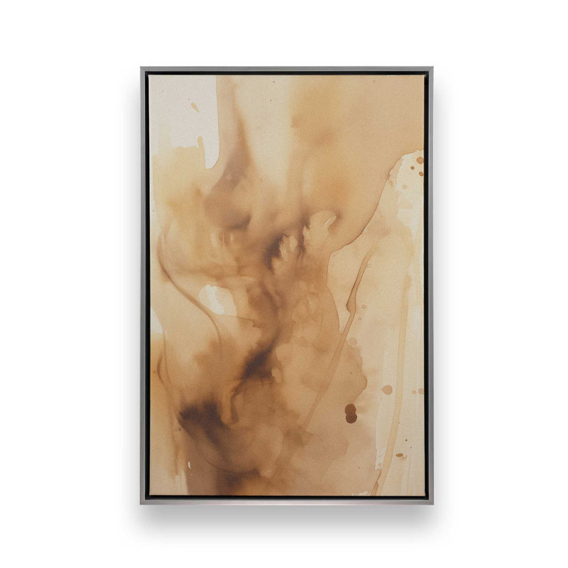 «Burnt Echoes I», reproduction sur toile, Cadre flottant en chrome poli, H 48,75 po x l 32,75 po x P 1,75 po