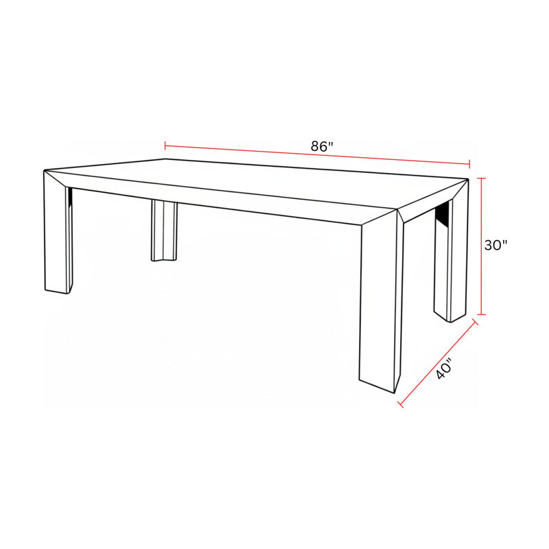 Imogen Solid Wood 86" Rectangular Dining Table