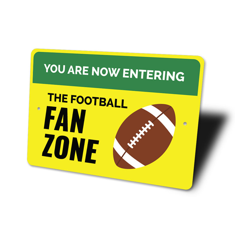 Panneau en aluminium The Football Fan Zone, H 10 po x l 14 po x P 0,04 po