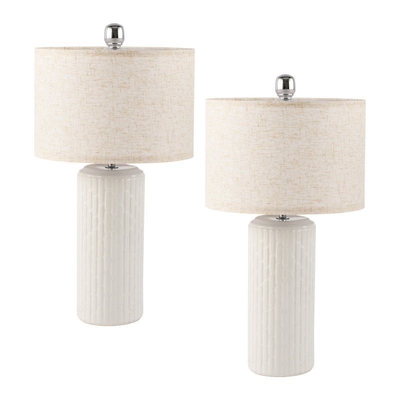 Ensemble de 2 lampes de table 20,9 po Modern Farmhouse, Blanc