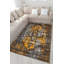 Tapis jaune lavable à rayures-30900669